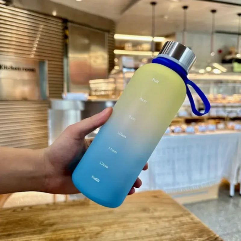 550ML Gradient Matte Handle Water Bottle - Portable Outdoor Sports Cup with Leak-Proof Lid, Durable PC Material